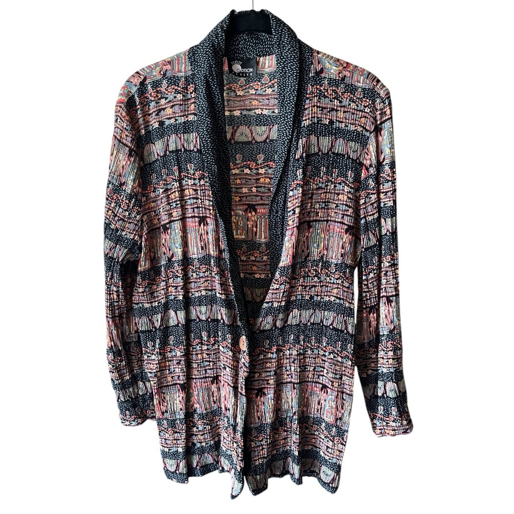 First Option Women’s 1-Button Gauzy Lightweight Jacket, Measures as a Medium